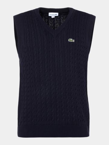Lacoste SWEATER svetr pletený námořnická modrá