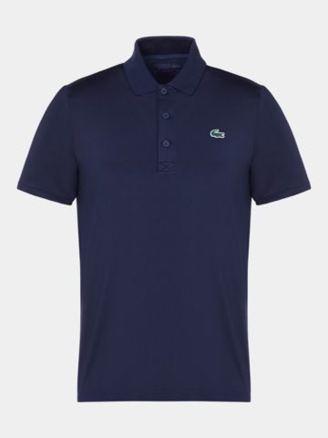 Lacoste Krátká polokošile s krátkým rukávem a krátkým rukávem a krátkým rukávem, námořnická barva