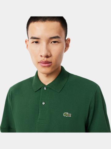Lacoste SHORT SLEEVED RIBBED COLLAR SHIRT Half-sleeved polo dark green