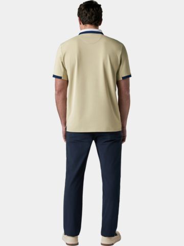 Callaway Legacy STRIPED RIB COLLAR POLO Halbarm Polo sand