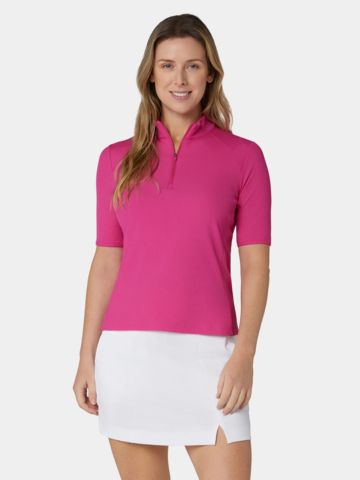 Callaway SS RIB PLAY POLO 3/4 Arm Polo pink