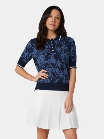 Penguin BOTANICAL JACQUARD Strick Polo navy