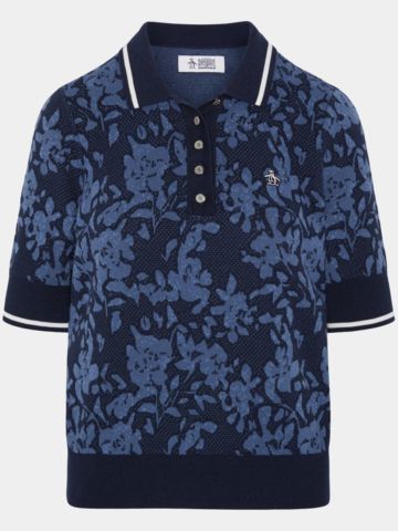 Penguin BOTANICAL JACQUARD Strick Polo navy