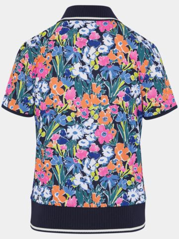 Penguin SKETCH FLORAL SHORT  Halbarm Polo navy