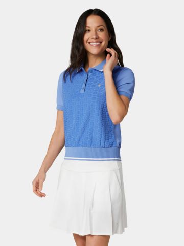 Penguin 3D TERRY POLO Halbarm Polo blau