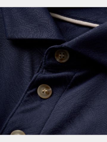 Macade Golf Navy Paisley Core Polo Shirt Halbarm Polo navy