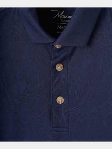 Macade Golf Navy Paisley Core Polo Shirt Halbarm Polo navy