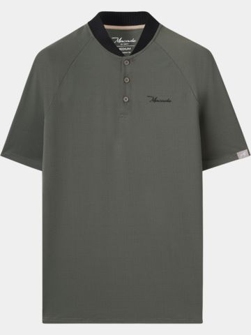 Macade Golf Crew Green TR Bomber Shirt Halbarm Polo grün