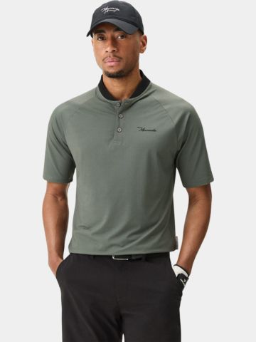 Macade Golf Crew Green TR Bomber Shirt Halbarm Polo grün