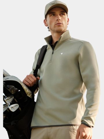 Macade Golf Jade Green Therma Quarter Zip Stretch Midlayer grün