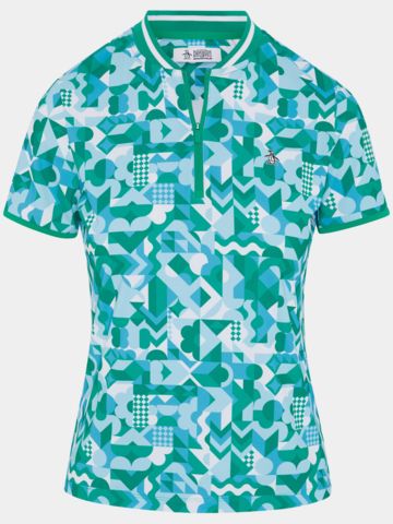 Penguin  SPLICED GEO POLO half-sleeved polo green