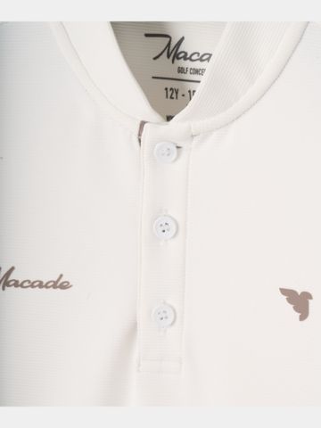 Macade Golf Junior Heath White Bomber Shirt Halbarm Polo weiß