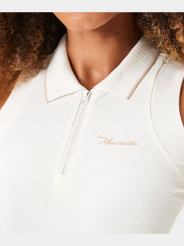Macade Golf Cora White TX Dress Ohne Arm Kleid weiß