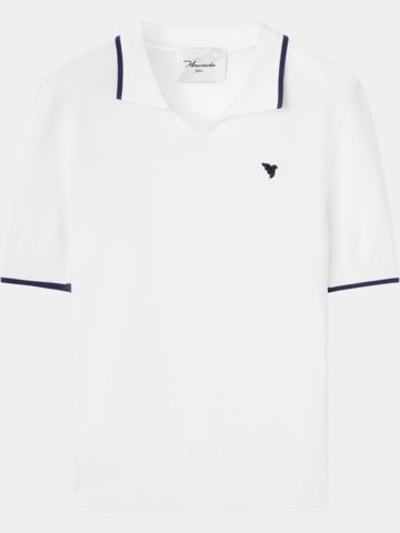 Macade Golf  Vera White cropped polo half sleeve polo white