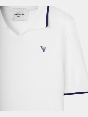 Macade Golf  Vera White cropped polo half sleeve polo white