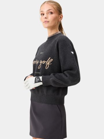 Macade Golf Ash Grey Oversized Knit Sweater Pullover Strick hellgrau