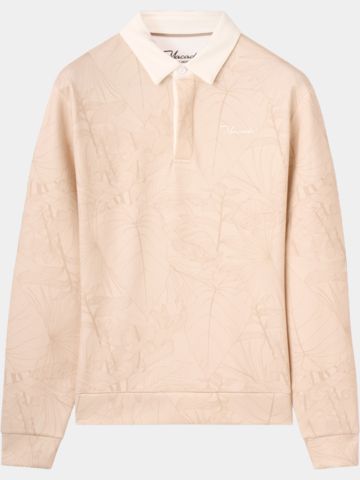 Macade Golf  Rae Palm Polo Sweatshirt long sleeve polo beige