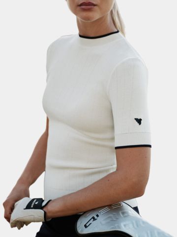 Macade Golf Gigi White Wave Top Halbarm T-Shirt weiß