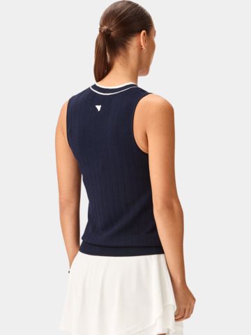 Macade Golf Ana Navy Sleeveless V-Neck Ohne Arm T-Shirt navy