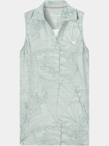 Macade Golf Paige Green Palm Sleeveless Shirt Ohne Arm Polo grün