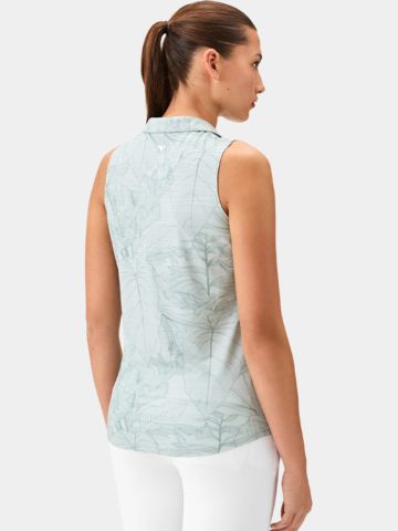 Macade Golf Paige Green Palm Sleeveless Shirt Ohne Arm Polo grün