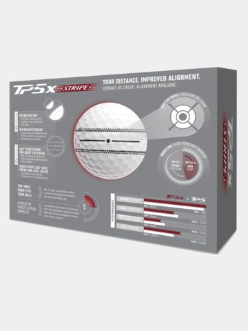 TaylorMade TP5x Stripe Golfbälle weiß