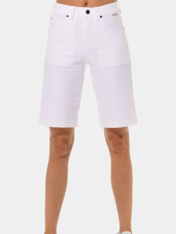 MDC Wide Leg Bermuda weiß