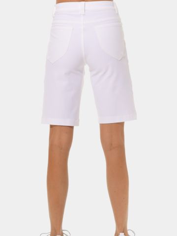 MDC Wide Leg Bermuda weiß