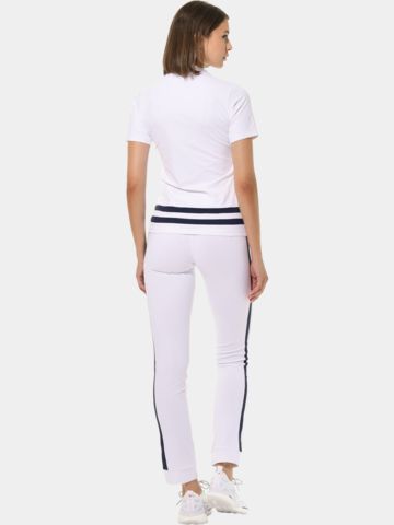 MDC Zip Halbarm Polo weiß