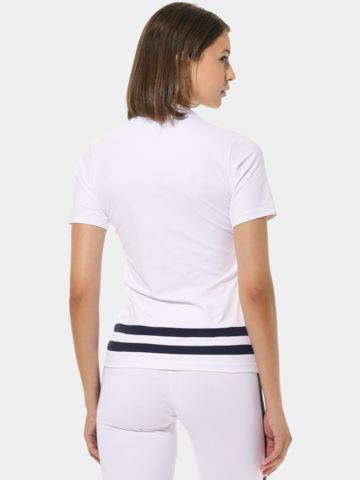 MDC Zip Halbarm Polo weiß