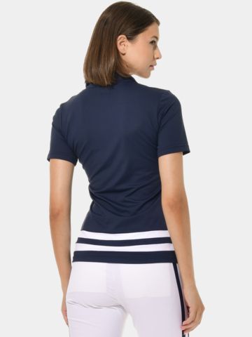 MDC Zip Halbarm Polo navy