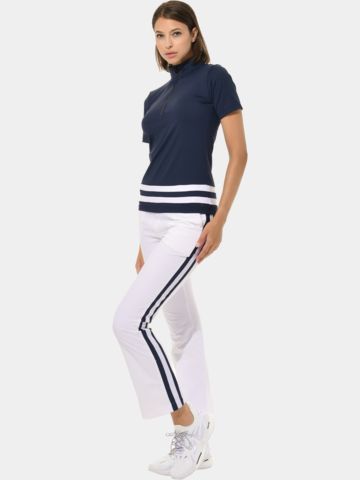 MDC Zip Halbarm Polo navy