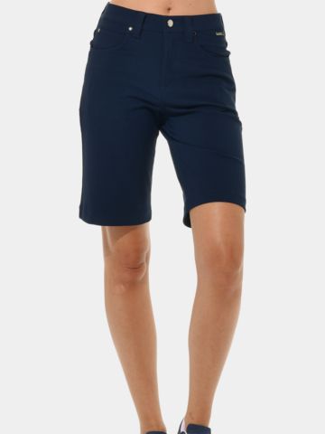 MDC Wide Leg Bermuda navy