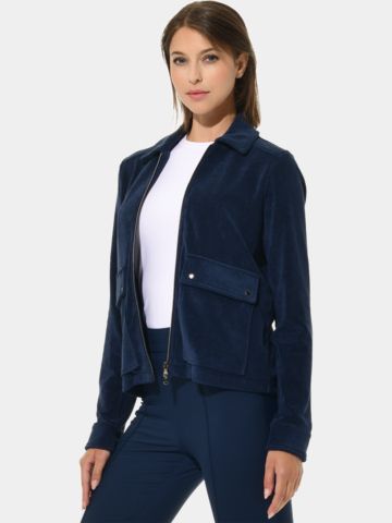 MDC Knitted Full Zip Jacket navy