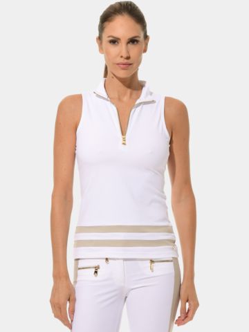 MDC Zip ohne Arm Polo weiß