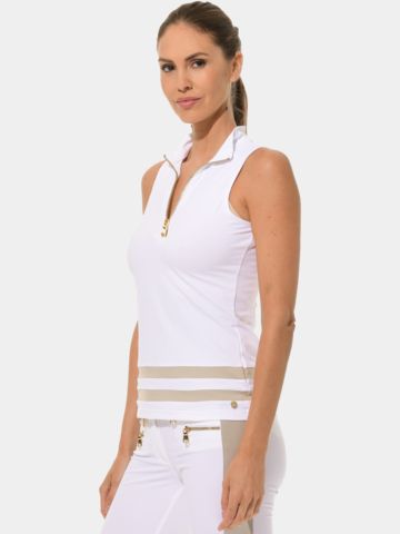 MDC Zip ohne Arm Polo weiß