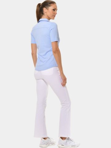 MDC Button Down Halbarm Polo hellblau