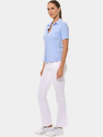 MDC Button Down Halbarm Polo hellblau