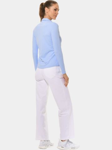MDC Button Down Langarm Polo hellblau