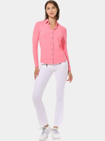 MDC Button Down Langarm Polo rosa