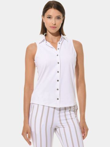 MDC Button ohne Arm Down Polo weiß