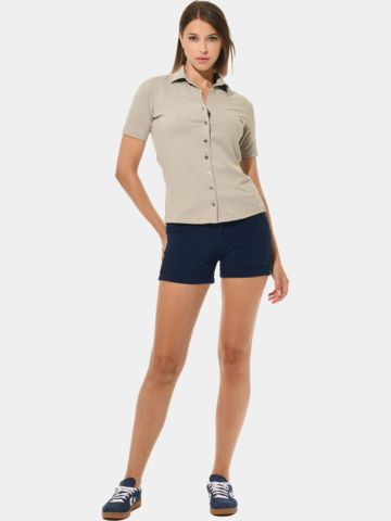 MDC Button Down Halbarm Polo sand
