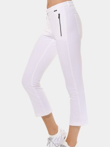 MDC Oříznuté kalhoty Boot cut 7/8 bílá