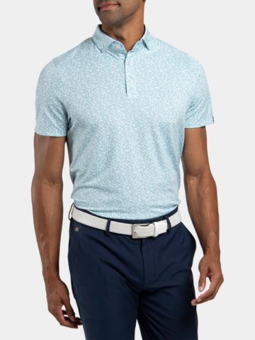 Kjus Men Lance Printed Halbarm Polo hellblau