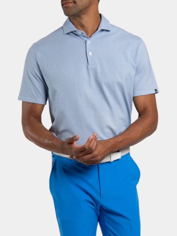 Kjus Men Hollow Pima Print Halbarm Polo blau