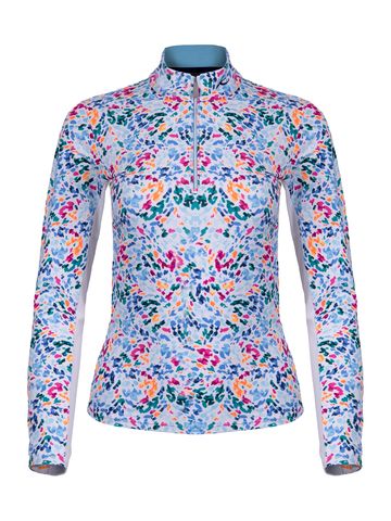 Kjus Women Sunshine Printed Half-Zip Stretch Unterzieher weiß