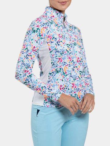Kjus Women Sunshine Printed Half-Zip Stretch Unterzieher weiß