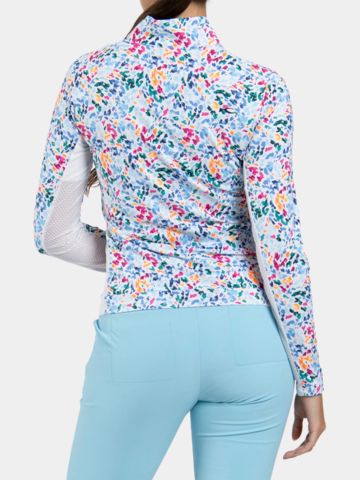 Kjus Women Sunshine Printed Half-Zip Stretch Unterzieher weiß