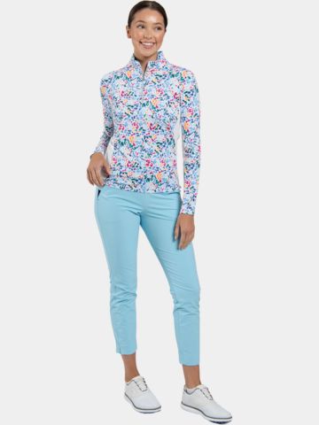 Kjus Women Sunshine Printed Half-Zip Stretch Unterzieher weiß