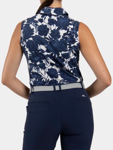 Kjus Women Hollow Pima Print Halbarm Polo navy